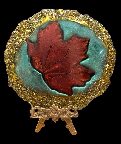 Handmade fall maple leaf resin - handmade,