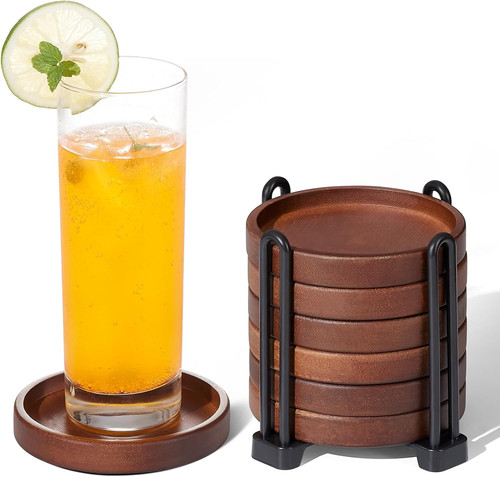 Set wooden coasters - 6,