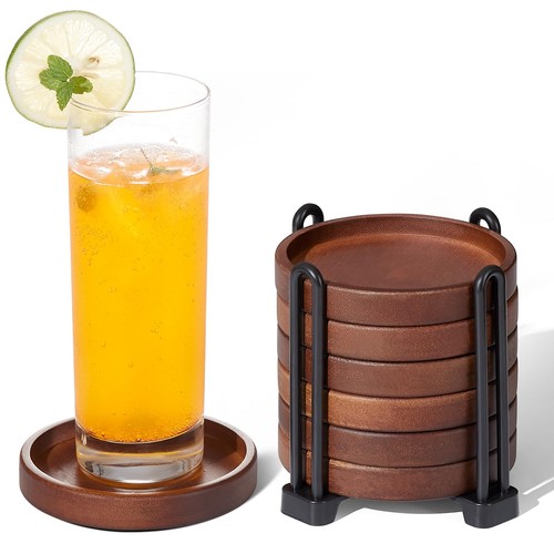 Set wooden coasters with - set, of
