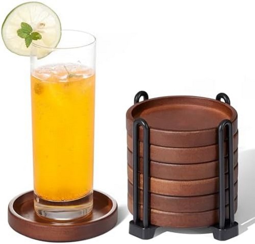 Set wooden coasters - 6, with